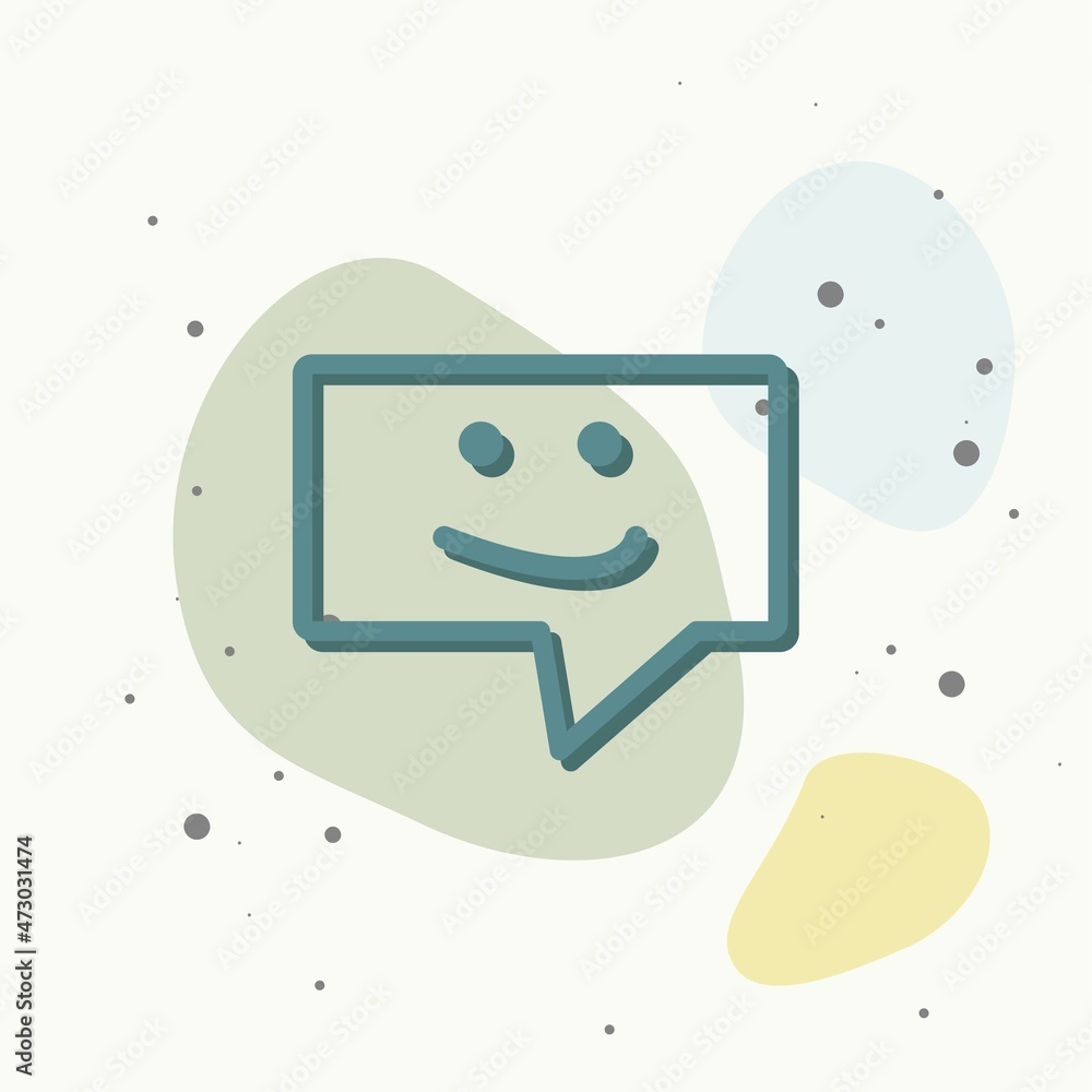 Poster message vector icon. sms icon on multicolored background.