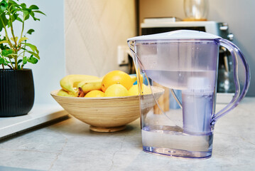 Water is filtered in a cleaning filter in the kitchen