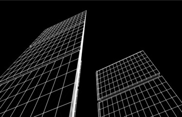 Fototapeta premium Architecture digital drawing vector illustration 