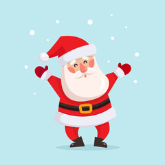 Santa Claus. Vector illustration in cartoon style. Merry Christmas card. Happy New Year