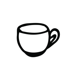 Hand drawn cup, one element, isolate on white background