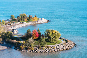 Beautiful view of Scarborough Bluffs on a sunny day in Toronto Ontario Canada