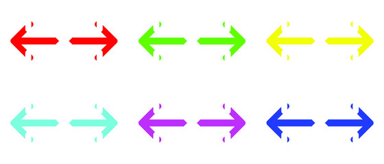 Colorful Right Left Arrow Vector Icon. Arrow icon illustration isolated vector sign symbol for your project. Right arrow icon design vector on white background