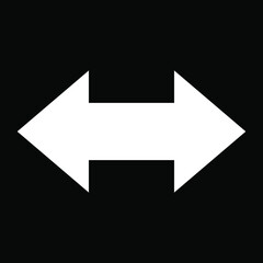 Two Side Arrow Icon Vector. Double arrow icon graphic design vector sign symbol for your project. Flat design style. Vector icon on black background