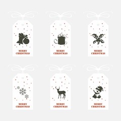 Merry Christmas Retro Icons, illustration or emblem template