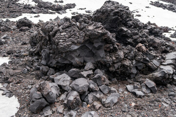 Rock on the top of Mount Ngauruhoe, New Zealand