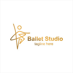 Ballet logo formed with simple and modern lines
