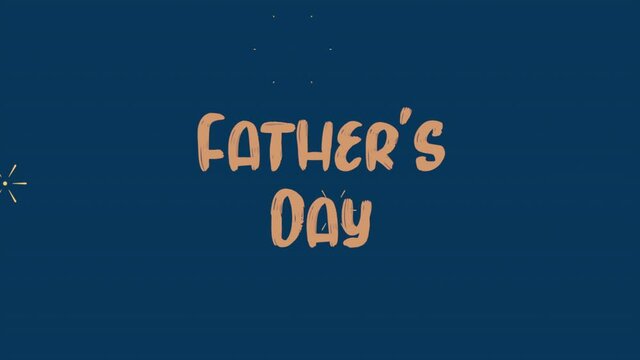 Father Day on gold small geometric shapes, motion holidays and promo style background