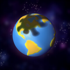 Corona Shadow On World. 3D Illustration