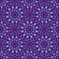 Round medallion vector seamless pattern.