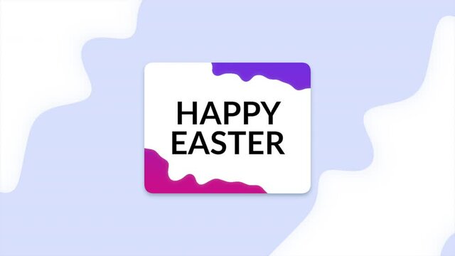 Happy Easter with fashion geometric shapes in Memphis style, motion holidays and promo style background
