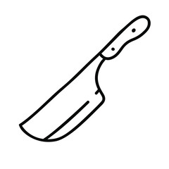 Kitchen knife. Vector illustration in doodle style.
