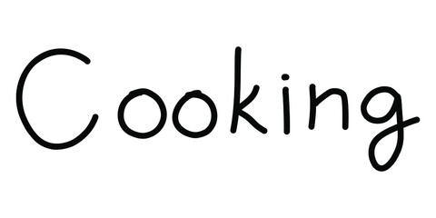 Fototapeta na wymiar Handwritten word - cooking. Vector simple lettering.