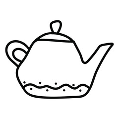 Teapot. Vector illustration in doodle style.