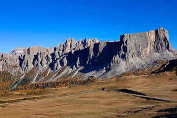 Cima Ambrizzola and Croda da Lago, Dolomites mountains, Italy, Europe