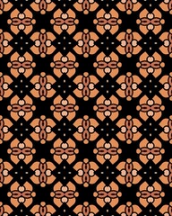 A seamless texture of black rhombuses in the floral design backgro