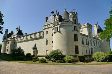 Fototapeta na wymiar Entrée et façade est du château de Brézé 