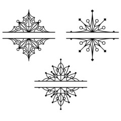 Star shape splited for text mandala snowflakes line icon design vector