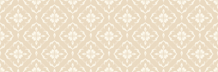 Seamless pattern in vintage style on beige background. Vector image
