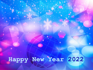 Sun rises and snow falls on Earth when New Year 2022 begins