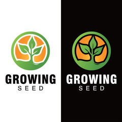 growing seed logo concept