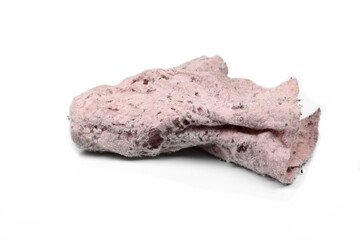 Old dirty torn rag isolated on white background. Cleaning rag.