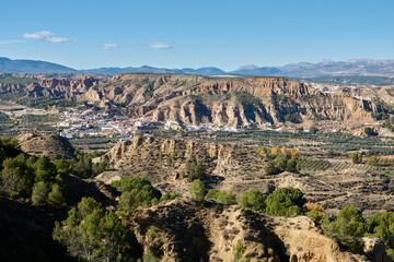 C&aacute;rcavas de Marchal (Spain), natural monument of Andalusia: cave houses are dwellings excavated in the foothills of the badlands