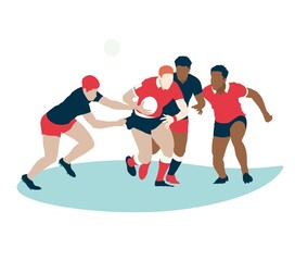 Rugby players running