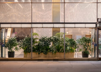 Interior of modern building business office hall city study lawyer metal steel construction...
