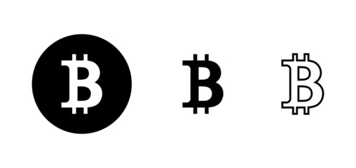 Bitcoin icons set. bitcoin sign and symbol. payment symbol. cryptocurrency logo