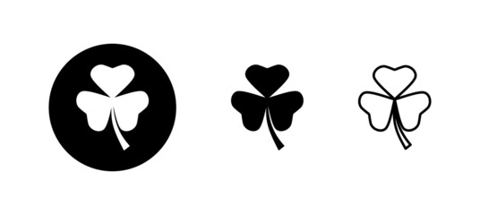 Clover icons set. clover sign and symbol. four leaf clover icon.