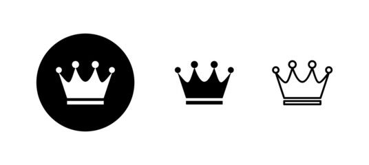 Crown icons set. crown sign and symbol