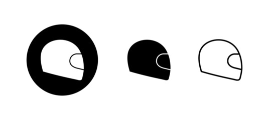 Helmet icons set. Motorcycle helmet sign and symbol. Construction helmet icon. Safety helmet
