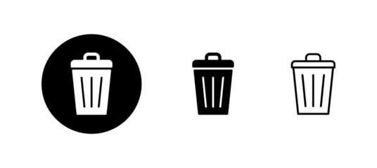 Trash icons set. trash can icon. delete sign and symbol.