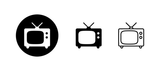 Tv icons set. television sign and symbol