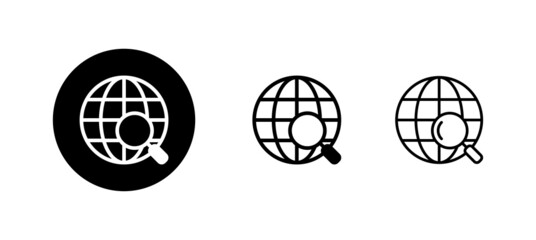 Web icons set. go to web sign and symbol. web click icon. Global search icon