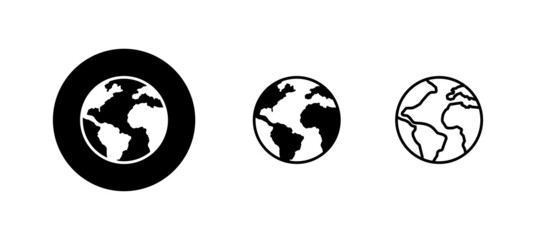 World map set. Worldmap sign and symbol. Globe icon