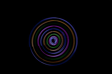 Multicolored circles on a black background