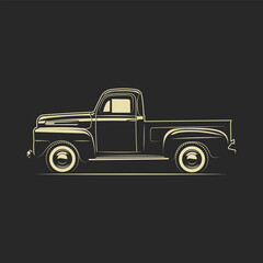 pickup truck classic outline illustration - 473062286