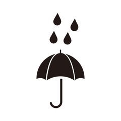 umbrella with raindrops icon symbol