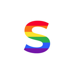 Letter S Colored in Rainbow Color Logo Design Inspiration for LGBT Concept