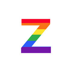 Letter Z Colored in Rainbow Color Logo Design Inspiration for LGBT Concept