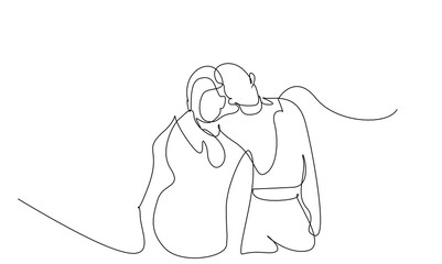 Two friends and couple portrait concept who love each other.