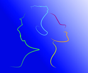 woman face simple artistic design concept style