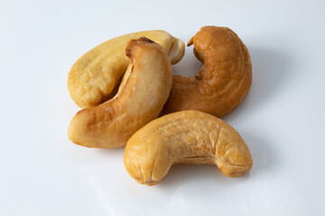 Portion of roasted and skinless cashew nuts, typical of Brazil, ready for consumption