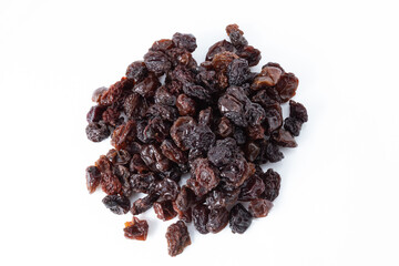 Serving of sweet and healthy dehydrated dark raisins