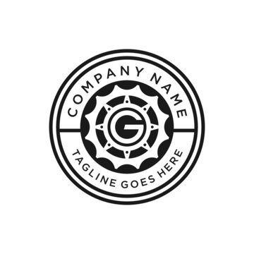 Retro Vintage Gear Emblem Logo design