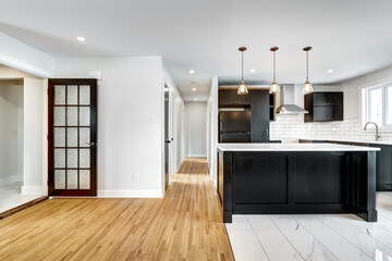 Typical budget Canadian single family house, renovated with some luxury elements in design...