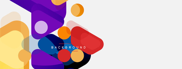 Abstract round geometric shapes and circles background. Trendy techno business template for wallpaper, banner, background or landing