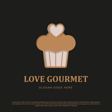 Premium cupcake logo design. Love and cupcake logo for your brand, product and others